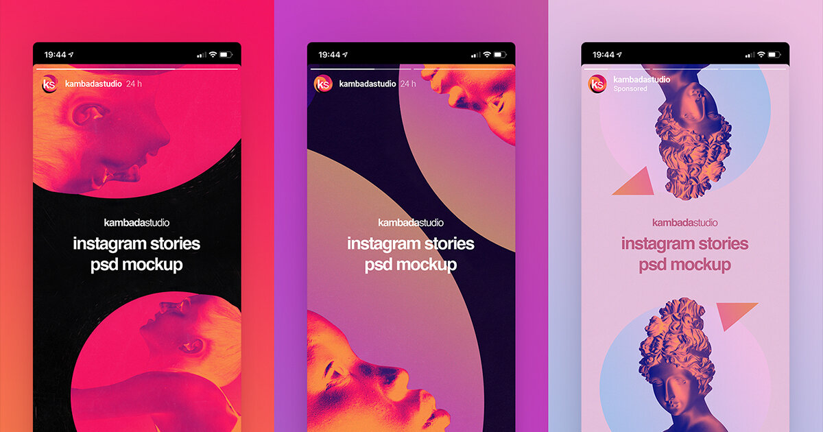 Using this template, you can make your post designs . Instagram Stories Mockup Free Psd File Kambada Studio