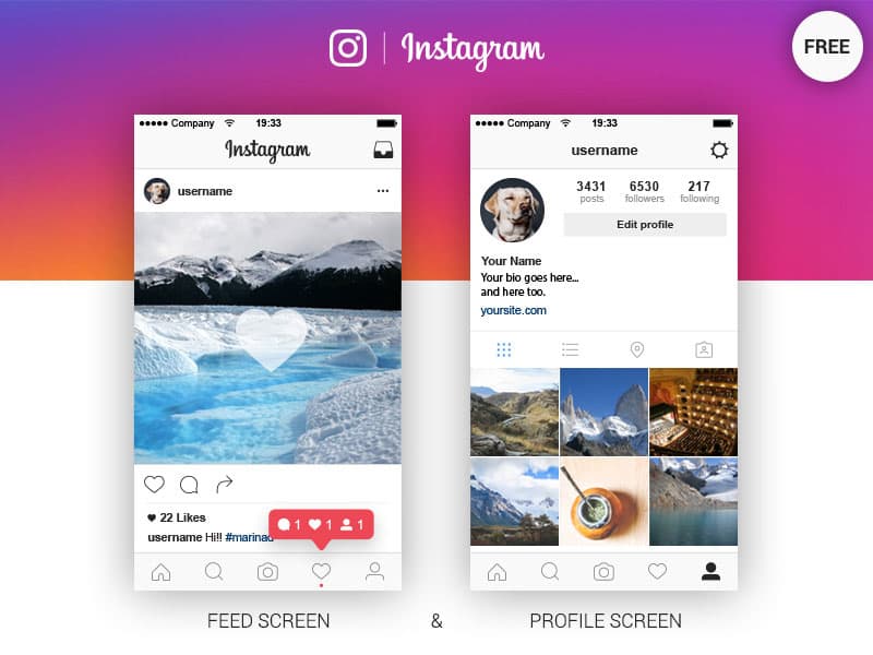 37+ Download Instagram Feed Mockup Free Psd